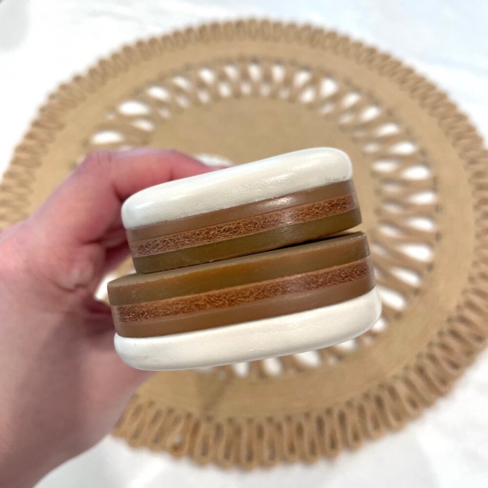 Marc Fisher LTD Marlon Leather Woven Slide Flat Sandals Ivory 9.5 - Picture 9 of 9